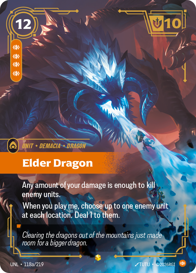 Elder Dragon alternate art Riftbound-kort